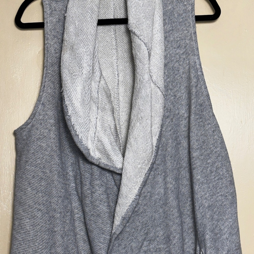 Free People Cardigan Vest Women P/S Gray We The Free Waterfall Drape Sleeveless - Picture 3 of 11